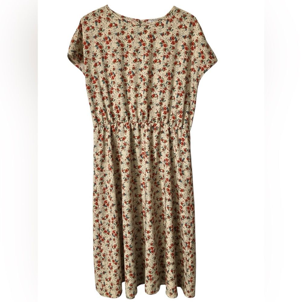 A Dip of Darling Dress Size XL Floral Boat Neck Cottagecore Spring Summer